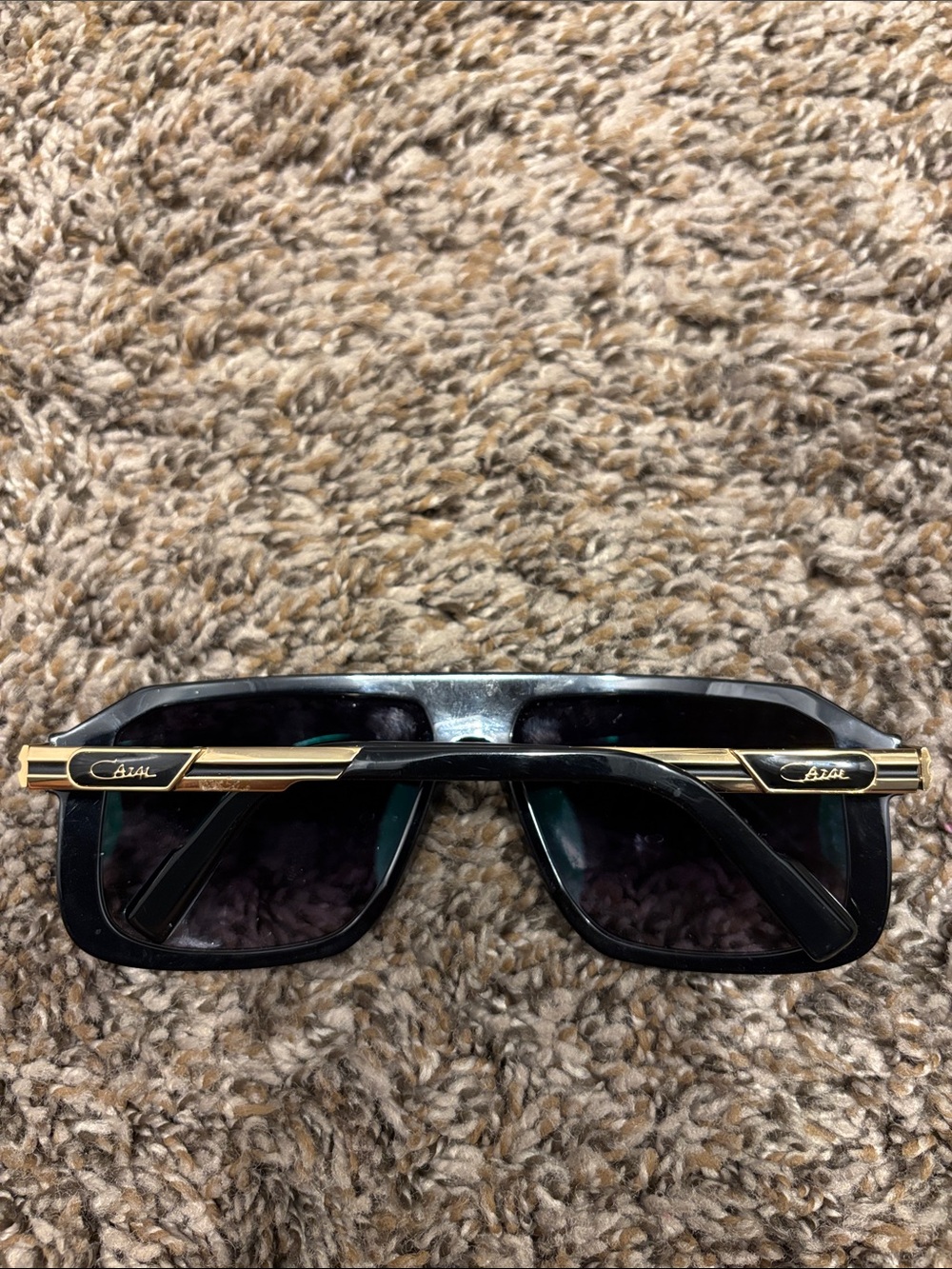 Cazal Black Sunglasses with Gold Trim